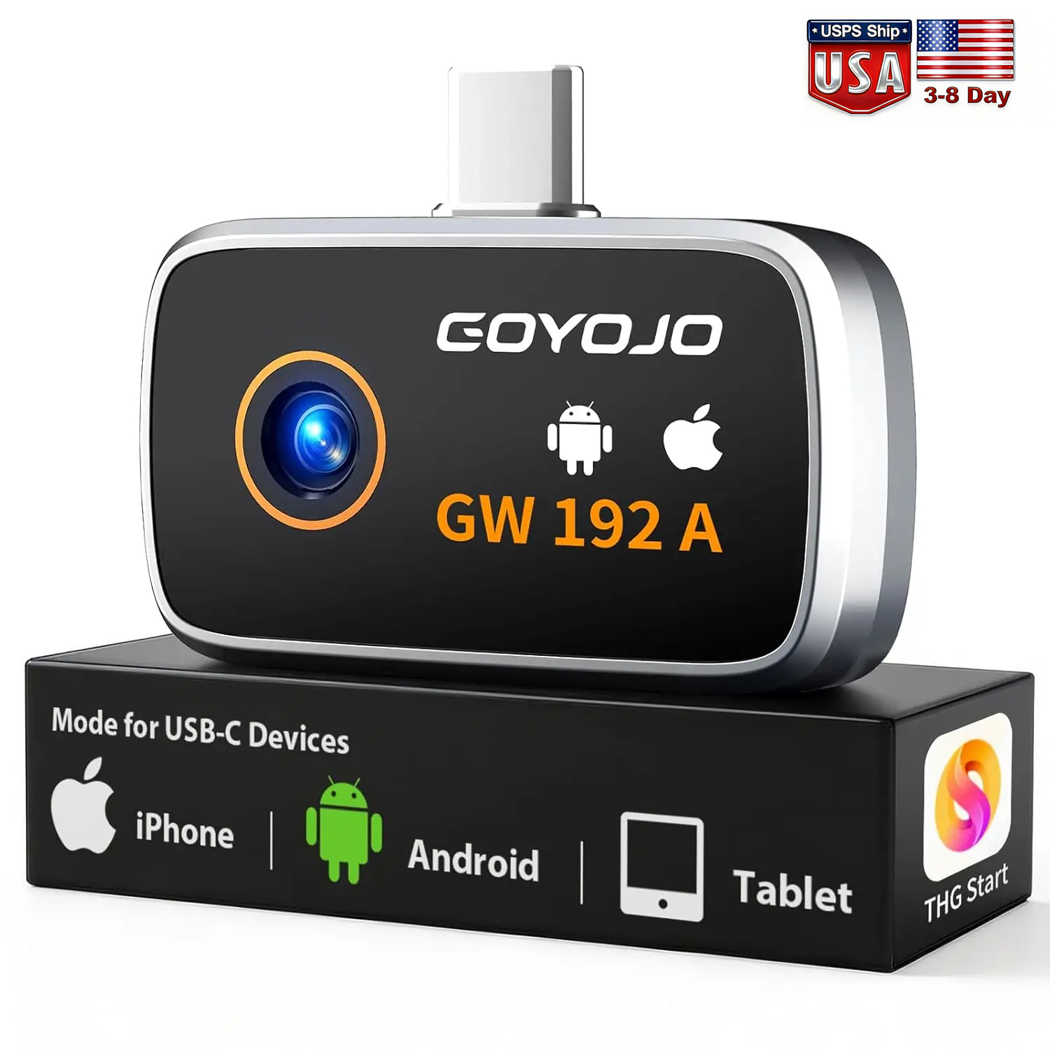 Handheld Thermal Camera 256X192 - GW340 Thermal Camera for Android/iPhone (USB-C),