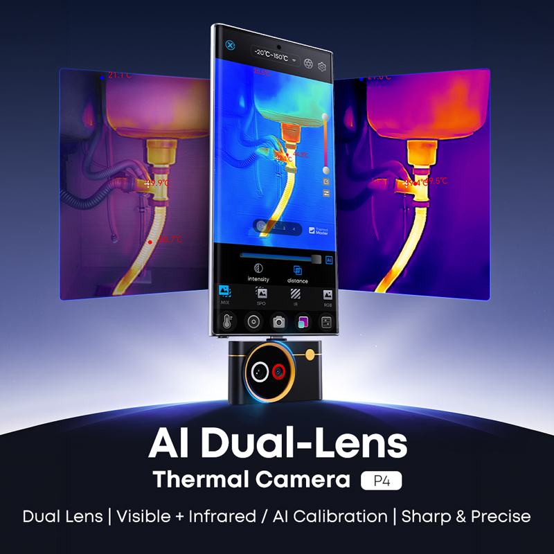 AI Dual Lens P4 Thermal Camera - огляд і ціна Handheld Thermal Camera 256X192